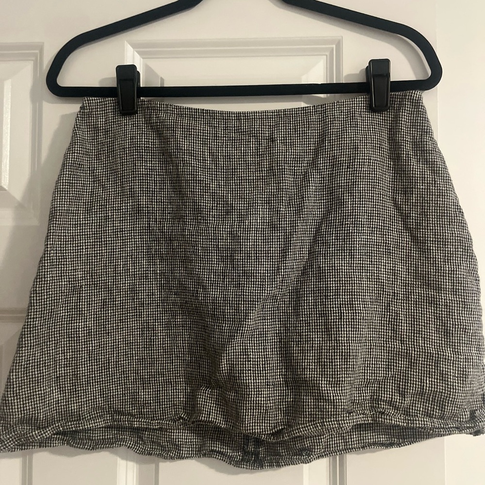 Reformation Black and White Mini Skirt